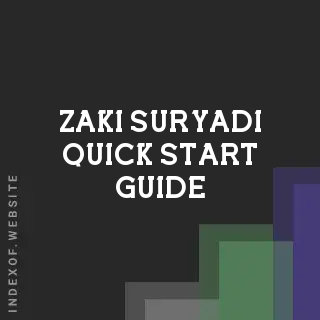 Zaki Suryadi Quick Start Guide | Indexof