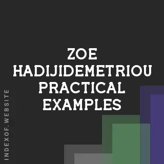Zoe Hadijidemetriou Practical Examples | Indexof