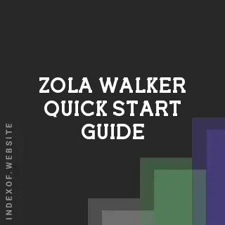 Zola Walker Quick Start Guide | Indexof
